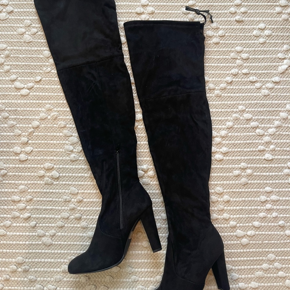 Wild Diva Black Over-the-Knee Stiletto Boots